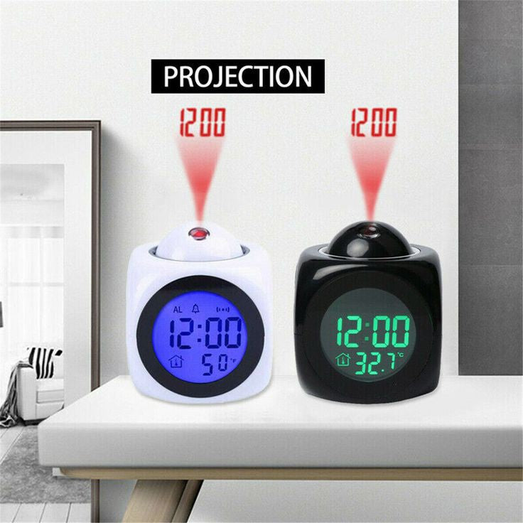 Smart Wake-Up: Digital LCD Talking Alarm Clock with LCD Projector