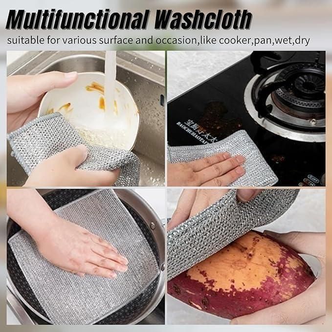 Clean Every Surface: Wire Dishwashing Rags Set of 10 for Wet and Dry Use