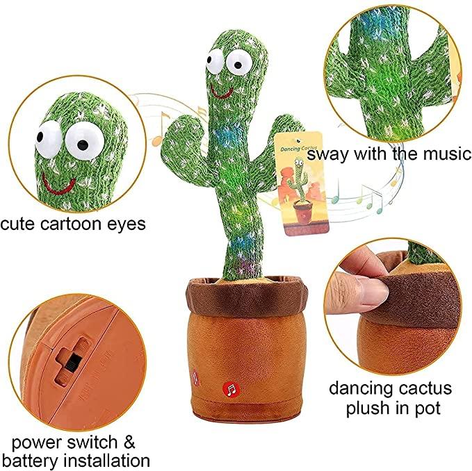 LED Musical Dancing Cactus with Mimicry for Kids