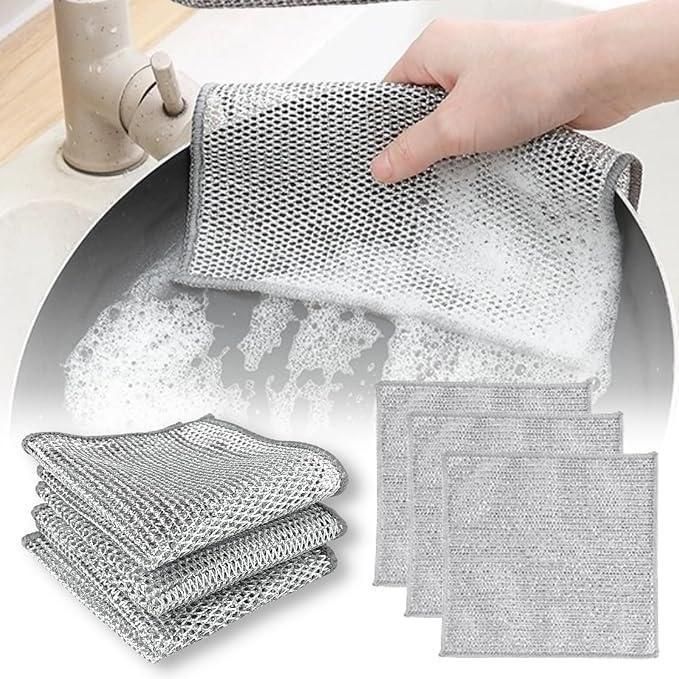 Clean Every Surface: Wire Dishwashing Rags Set of 10 for Wet and Dry Use