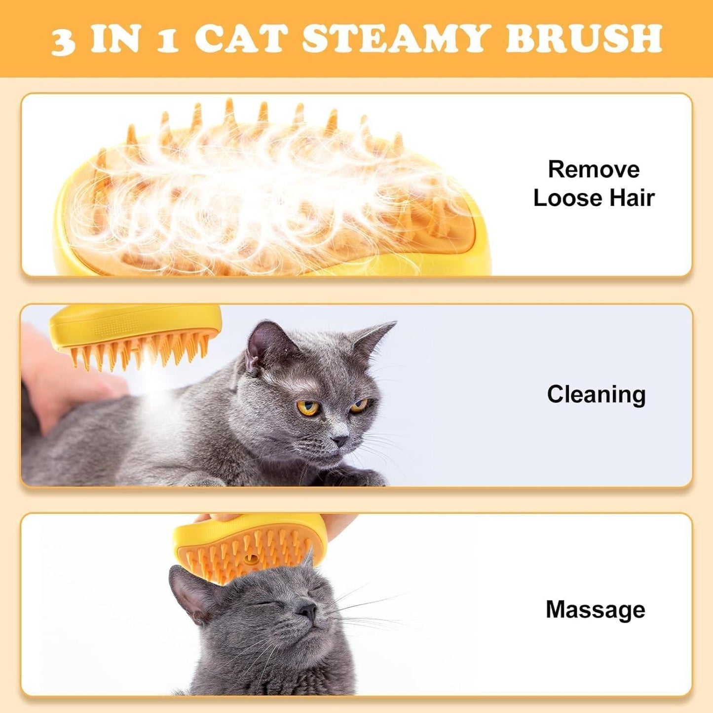 Pet Steaming Hair Brush & Massager