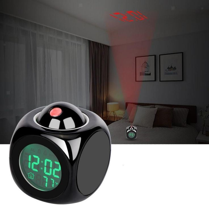 Smart Wake-Up: Digital LCD Talking Alarm Clock with LCD Projector