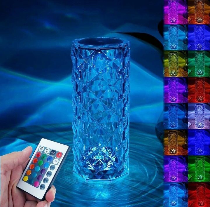 16 Color Changing Crystal Diamond Table Lamp